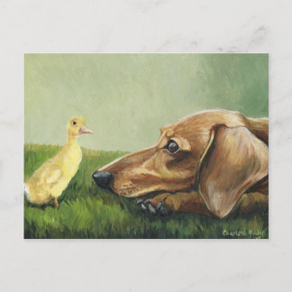 ’Dachshund and Duckling’ Vykort