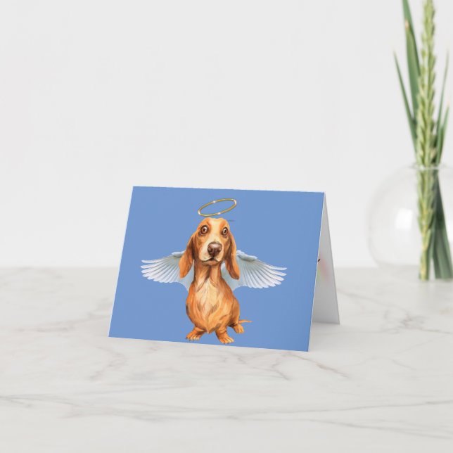 Dachshund Ängel Förlust av Husdjur Kort (Framsida)
