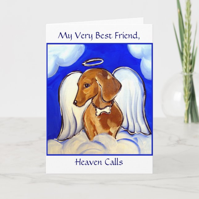 Dachshund Angel-kort Kort (Framsida)
