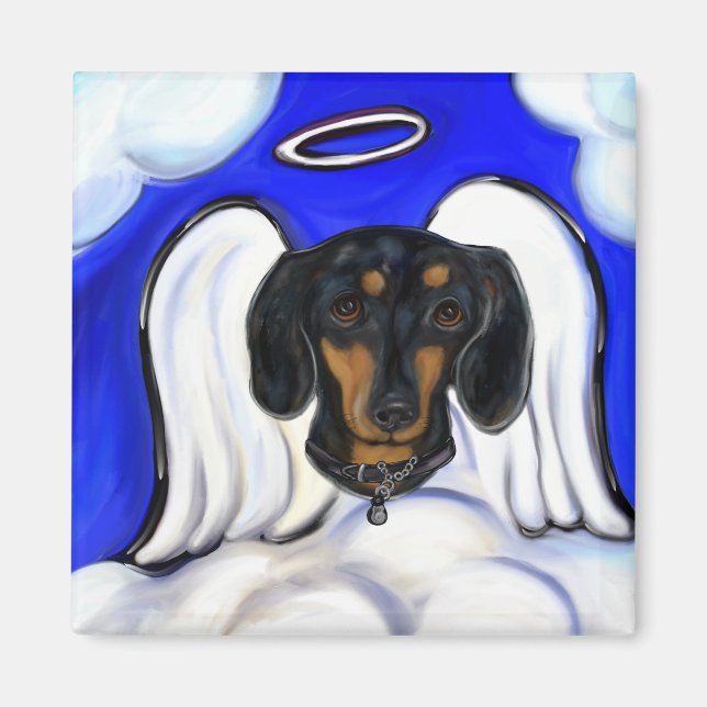 Dachshund Ängel Magnet (Framsidan)