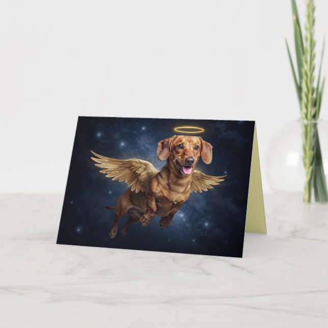 Dachshund Ängel Sympatikort Kort (Framsida)