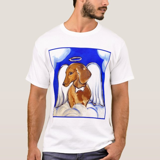 dachshund ängel tee shirt (Framsida)