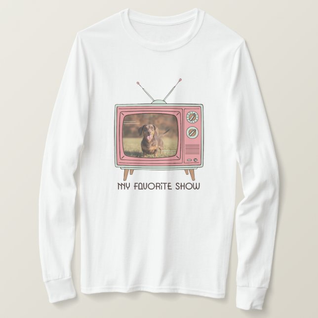 Dachshund anpassad bild - Retro-TV T Shirt (Design framsida)