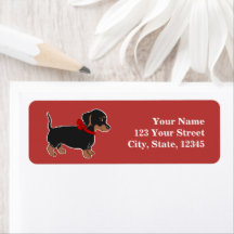 Dachshund Anpassningsbar Cranberry Returetiketters