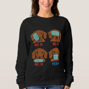 Dachshund Ansikte Mask Funny Weiner Hund Distan T Shirt
