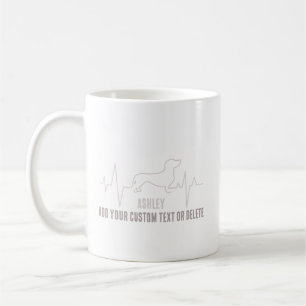 Dachshund är Heartslag Coola Minimal Hund Kärlek Kaffemugg