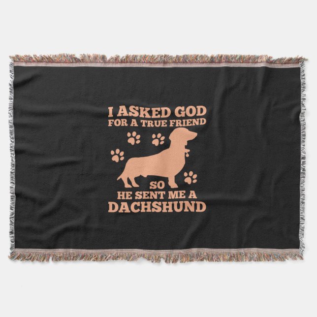 Dachshund är min sanna vän filt (Framsidan)