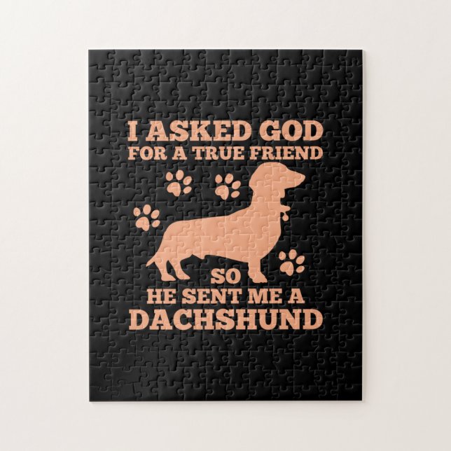 Dachshund är min sanna vän pussel (Vertikal)