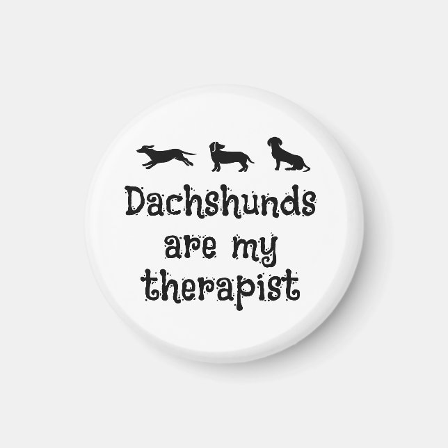 Dachshund är min terapeut Söt Dachshund Magnet (Framsidan)