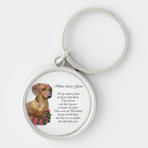 Dachshund Art Gifts Rund Silverfärgad Nyckelring