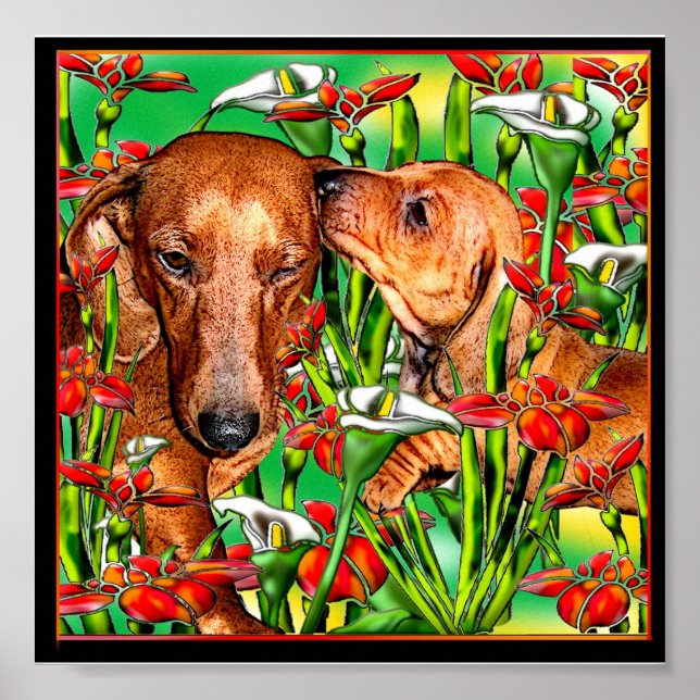 Dachshund Art Poster (Framsidan)