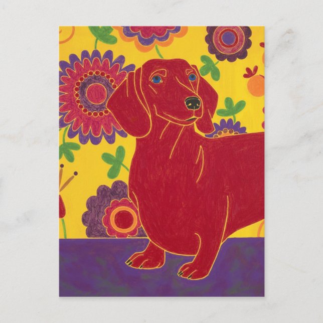 Dachshund Art Vykort (Framsida)