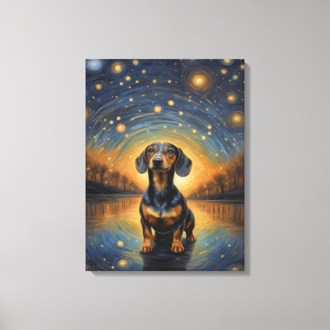 Dachshund Artsy Canvastryck (Framsida)