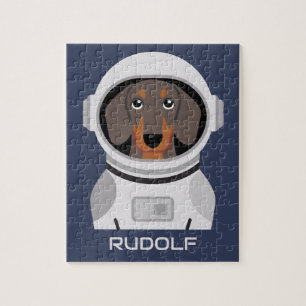 Dachshund Astronaut med Namn Pussel