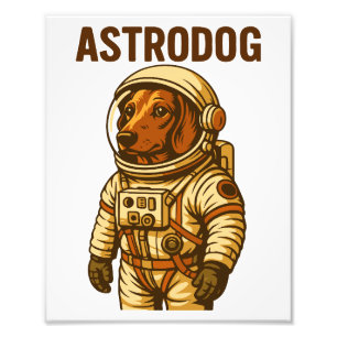 Dachshund Astronaut Wiener Hund Astrodog Fototryck