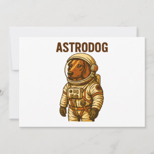 Dachshund Astronaut Wiener Hund Astrodog Inbjudningar