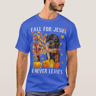 Dachshund Autumn Fall For Jesus He Never Leaves T Shirt