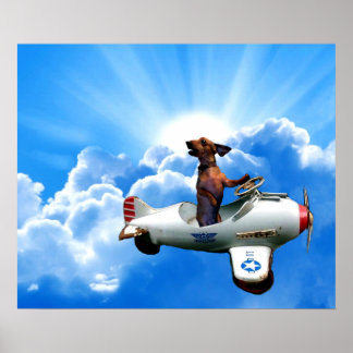 ’Dachshund Aviator’ av Zermeno Poster