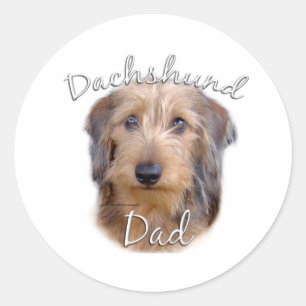 Dachshund (avlyssning) Pappa 2 Runt Klistermärke
