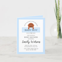 Dachshund Baby Shower Boy-inbjudan