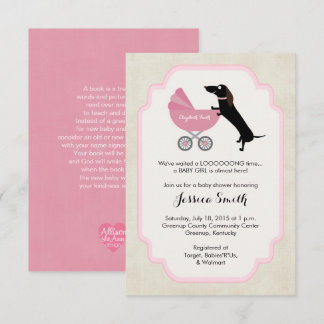 Dachshund Baby Shower Girl-inbjudan Inbjudningar