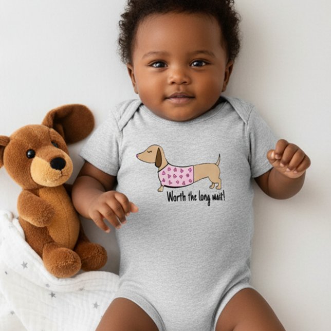 Dachshund Baby Worth the Long Wait Outfit T Shirt (Worth the long wait! Dachshund baby girl outfit)