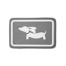 Dachshund Baddmadrass Grå Doxie Badrumsmatt