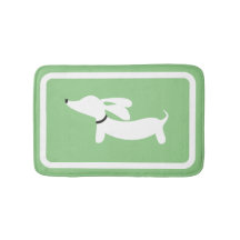Dachshund Baddmadrass Grön Doxie Badrumsmatt