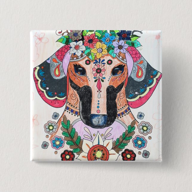 Dachshund badge knapp (Framsida)