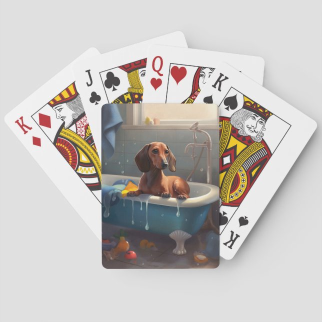 Dachshund Badtids Spass  Casinokort (Baksidan)