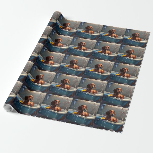 Dachshund Badtids Spass  Presentpapper (Utrullad)
