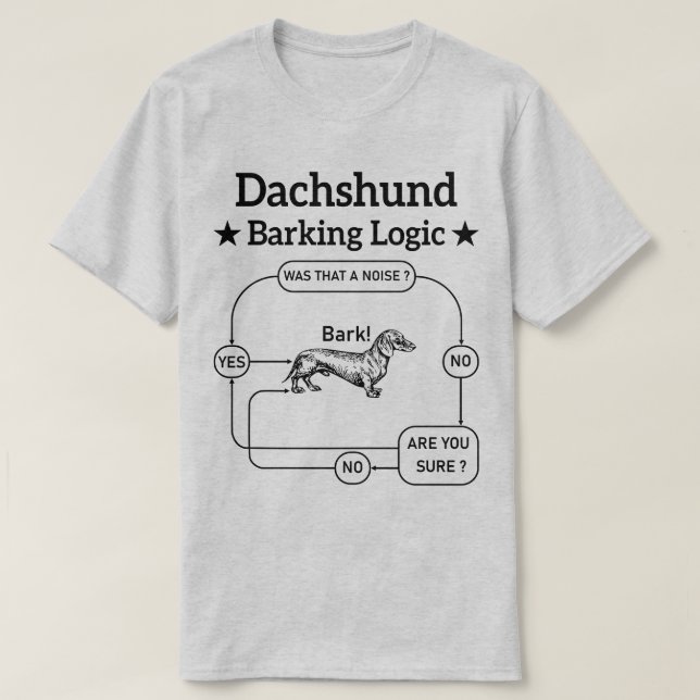 Dachshund Barking Logic Funny Weiner Hund Sarcasti T Shirt (Design framsida)
