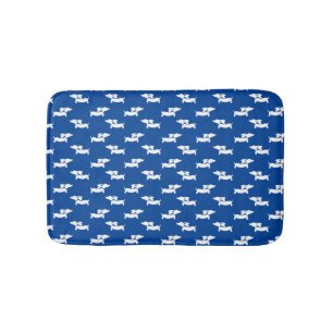 Dachshund Bath Mat Blue Doxie Matta Bathroom Mat