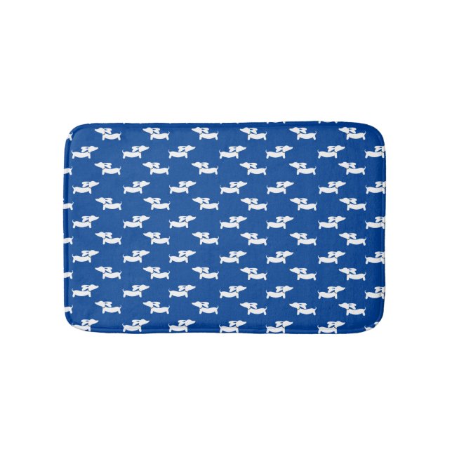 Dachshund Bath Mat Blue Doxie Matta Bathroom Mat (Framsidan)