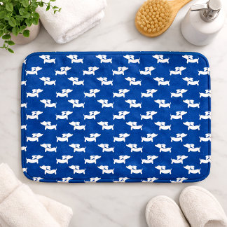Dachshund Bath Mat Blue Doxie Matta Bathroom Mat