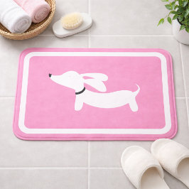 Dachshund Bath Mat Rosa Doxie Bathroom Matta