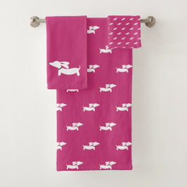 Dachshund Bathroom Towel Set | 3 Biet Doxie Bath