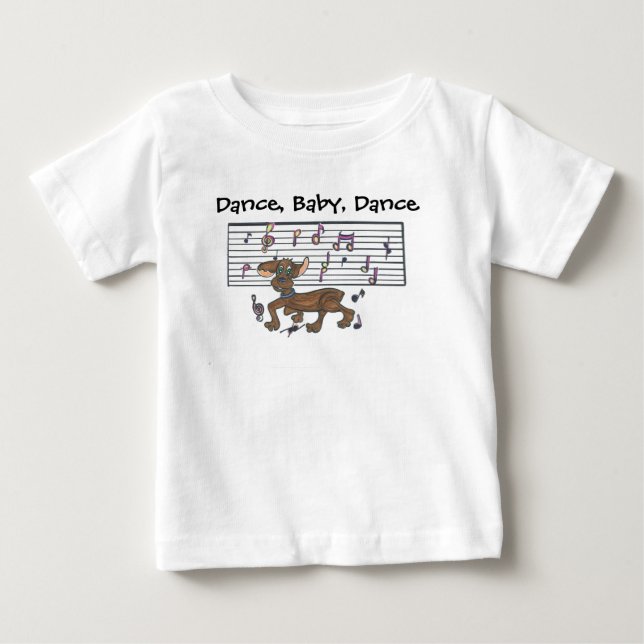 Dachshund Bebis Dans T Shirt (Framsida)
