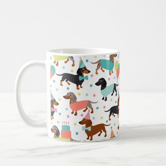 Dachshund Birthday Coffee Mugg (Vänster)