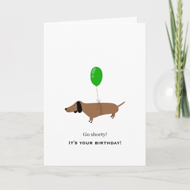 Dachshund Birthday Humor Charming Cute Playful Fun Kort (Framsida)
