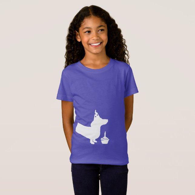 Dachshund Birthday med Cupkaka Long Split T Shirt (Hel framsida)