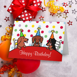 Dachshund Birthday Tecknad Kort