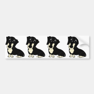 Dachshund Black and kräm tecknad Bildekal