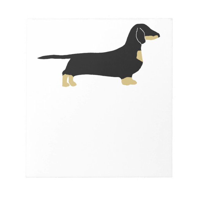 Dachshund black and tan silhouette anteckningsblock (Framsida)