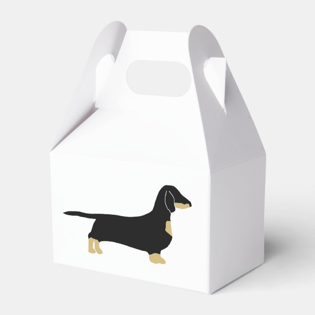 Dachshund black and tan silhouette presentaskar (Framsidan Sidan)