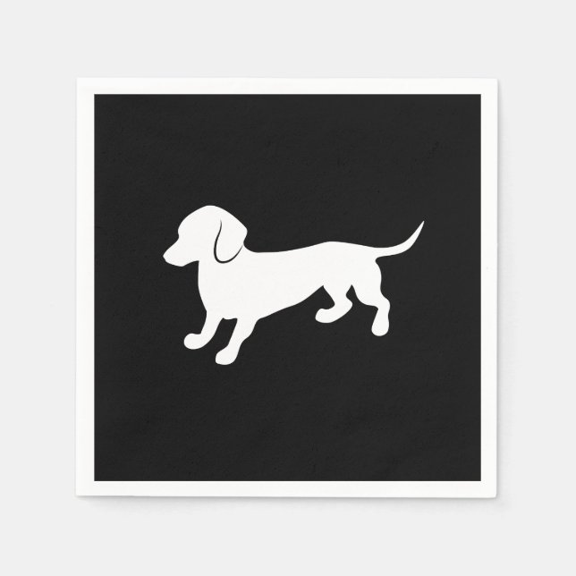 Dachshund Black and White Design Pappersservett (Framsidan)