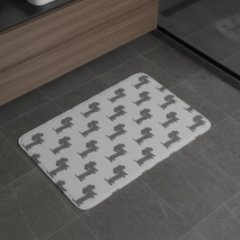 Dachshund Black & Grått Bathroom Décor Bath Mat Ma Badrumsmatta