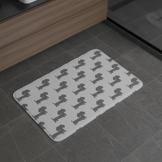 Dachshund Black & Grått Bathroom Décor Bath Mat Ma Badrumsmatta