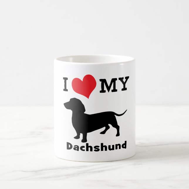 Dachshund Black Print Kaffemugg (Center)
