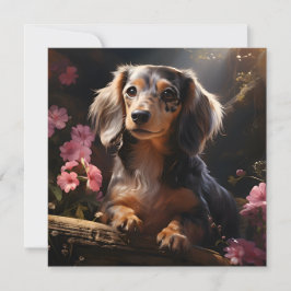 Dachshund bland blommorna